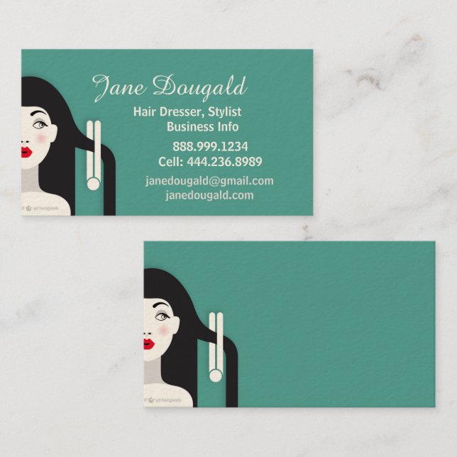 Hair Dresser Stylist Beauty Salon Spa Business Car Business Card (Front/Back)