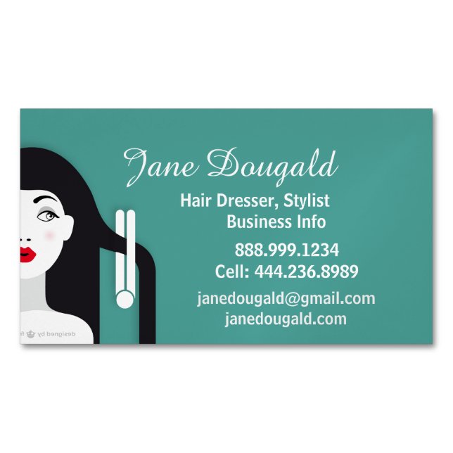 Hair Dresser Stylist Beauty Salon Spa  Magnetic Business Card (Front)
