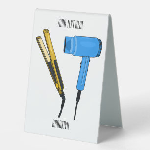 Hair dryer & hair straightener illustration