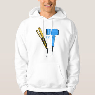 Hair dryer & hair straightener illustration hoodie