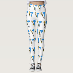 Hair dryer & hair straightener illustration leggings