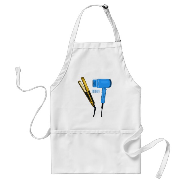 Hair dryer & hair straightener illustration standard apron (Front)
