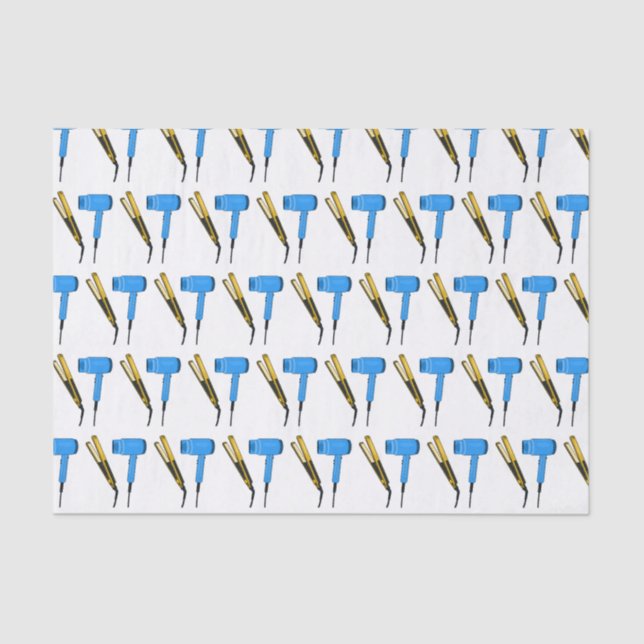 Hair dryer & hair straightener illustration tissue paper (Front)