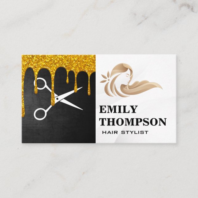 Hair Dye and Scissors | Hair Stylist Business Card (Front)