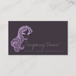 Hair Extension Gray Makeup Artist Lash Salon Eyes Appointment Card