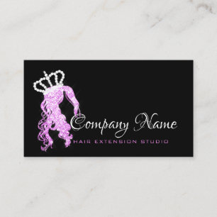 Hair Extension Hair Bright Pink Crown Sparkly Lux Appointment Card
