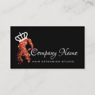 Hair Extension Hair Stylist Black Kiss  Red Appointment Card