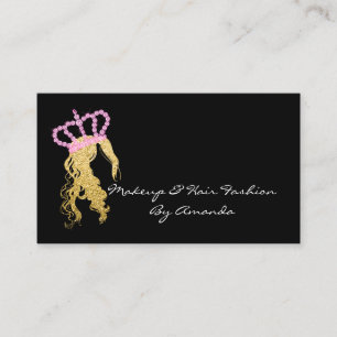 Hair Extension Hair stylist Coffreur Logo Gold Pin Appointment Card