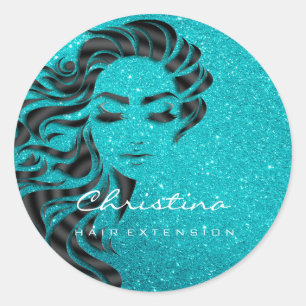 Hair Extension Stylist Makeup Eyelash GlitterLash Classic Round Sticker
