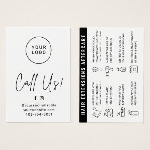 Hair Extensions Aftercare Advice Card