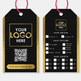 Hair Extensions Packaging Hang Tag Hair Logo Gold