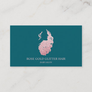 Hair extention green business card