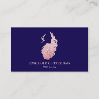 Hair extention navy business card