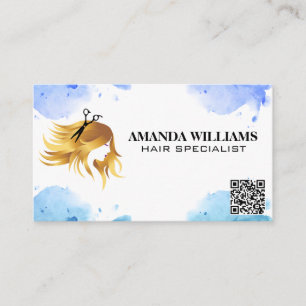 Hair Flowing Logo   QR Code Appointment Card
