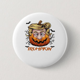 Hair Funny Pumpkin Halloween Boo - Political Humor 6 Cm Round Badge