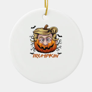 Hair Funny Pumpkin Halloween Boo - Political Humor Ceramic Tree Decoration