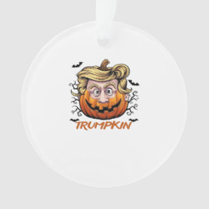 Hair Funny Pumpkin Halloween Boo - Political Humor Ornament