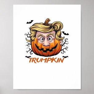 Hair Funny Pumpkin Halloween Boo - Political Humor Poster