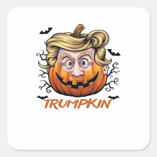 Hair Funny Pumpkin Halloween Boo - Political Humou Square Sticker (Front)