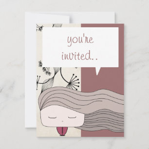 hair girl invitation