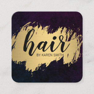 Hair / Gold Brushed Square Business Card