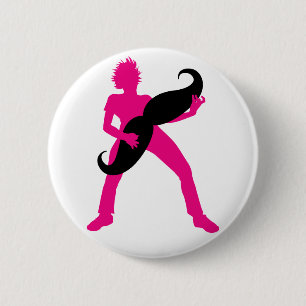 Hair Guitar 6 Cm Round Badge