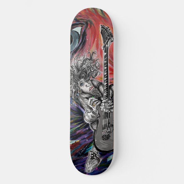 Hair Guitar Art Skateboard (Front)