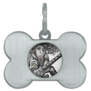 Hair Guitar Pet ID Tag