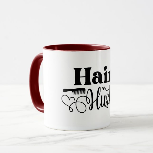 Hair Hustler Minimalist Hair Stylist Mug (Front Left)
