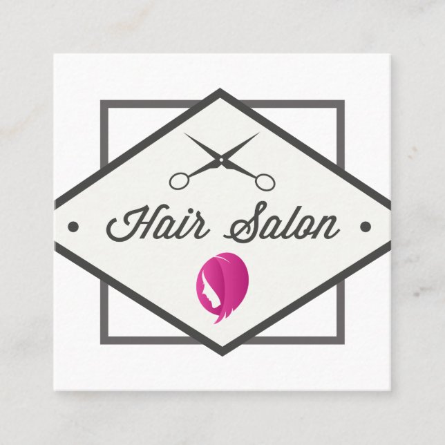 Hair Icon | Hair Salon Square Business Card (Front)