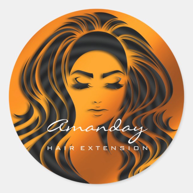 Hair Lashes Extension Stylist Makeup Bronze Honey Classic Round Sticker (Front)