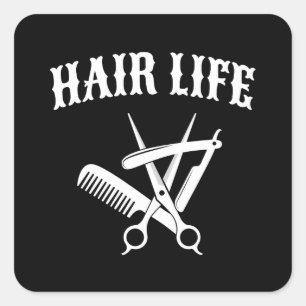Hair Life - Hairdresser Square Sticker