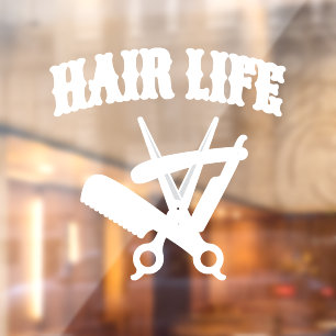 Hair Life - Hairdresser Window Cling