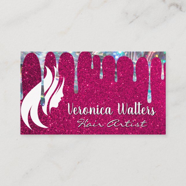 Hair Logo | Glitter Glamour Glitz Drip Loyalty Card (Front)
