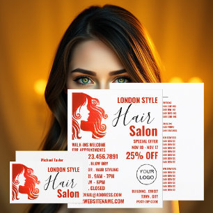 Hair Logo, Hair Stylist, Hair Salon Advert Flyer