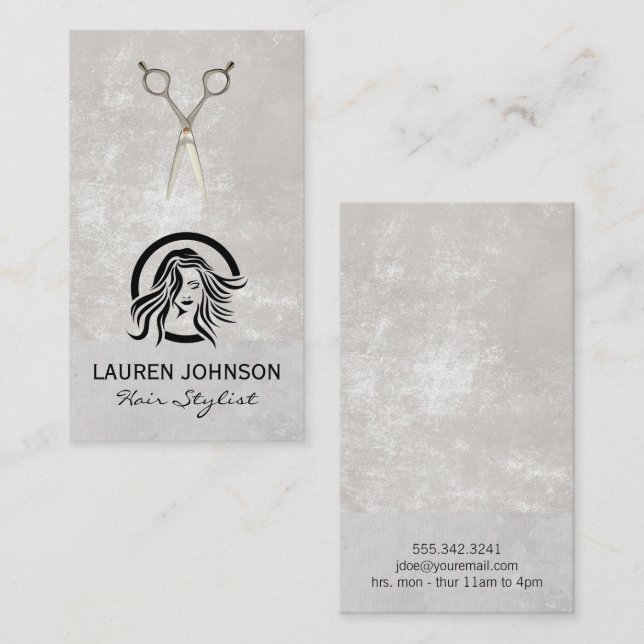 Hair Logo | Salon Scissors Business Card (Front/Back)