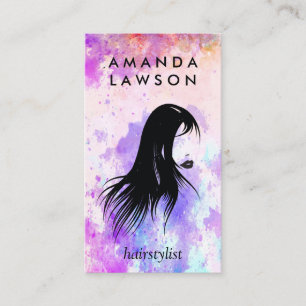 Hair Logo Watercolor Artistic Business Card