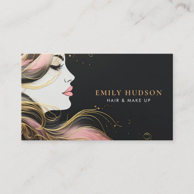 Hair Make Up Artist Beauty  Business Card (Front)