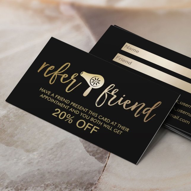 Hair & Makeup Artist Black & Gold Salon Referral (Creator Uploaded)