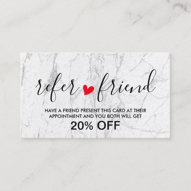 Hair & Makeup Artist Modern Marble Salon Referral (Front)