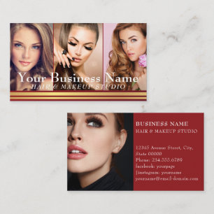 Hair & Makeup Artists 4 Photo college Black Luxury Business Card