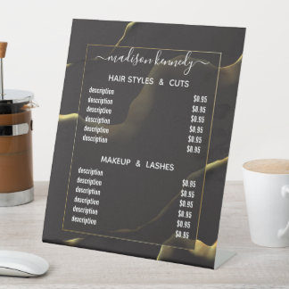 Hair Makeup Black Inky Abstract Alcohol Fab Value Pedestal Sign