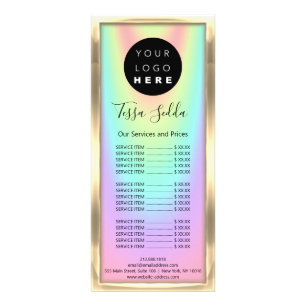 Hair Makeup Body Massage Logo Holograph Rack Card