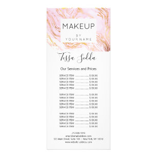 Hair Makeup Body Skin Artist Price List Rack Card