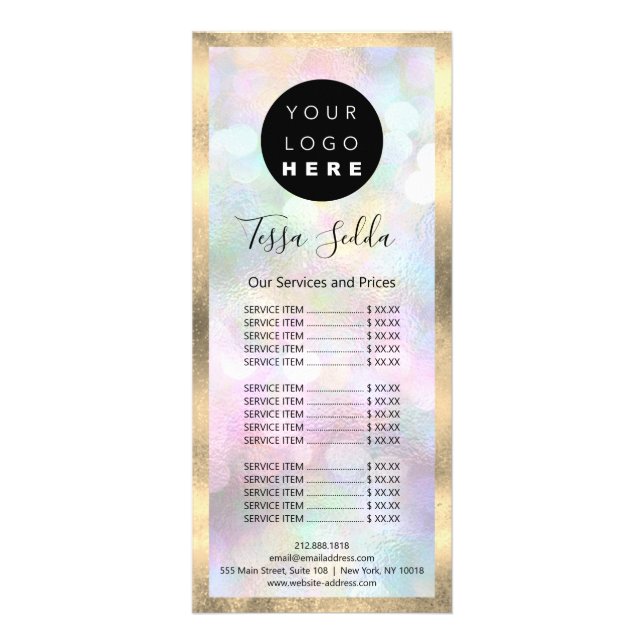 Hair Makeup Body Skin Care Logo Beauty Studio SPA  Rack Card (Front)