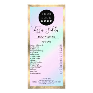 Hair Makeup Nails Manicure Pedicure Studio Rack Card