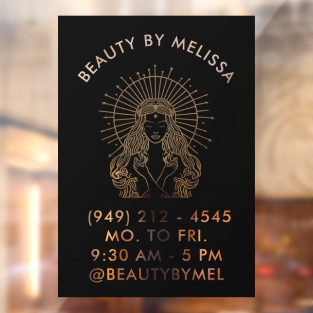 Hair Makeup Nails Salon Celestial Tarot Marketing Window Cling (Sheet 2)