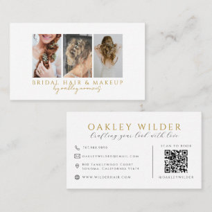 Hair Makeup Photo QR Code Business Card