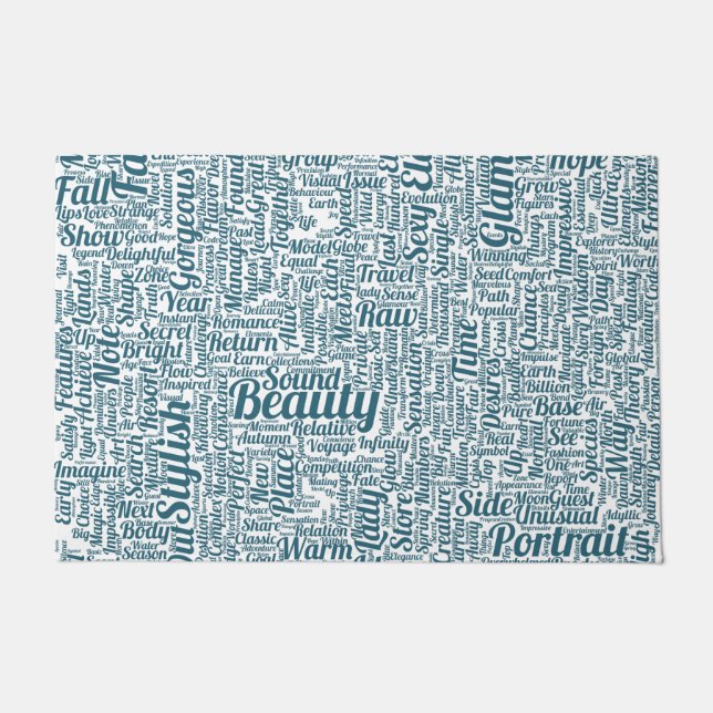 Hair Mode Pattern Text Word Cloud Doormat (Front)