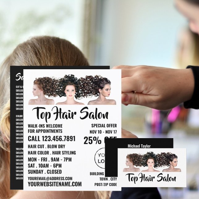 Hair Models, Hair Stylist, Hair Salon Advert Flyer (Creator Uploaded)